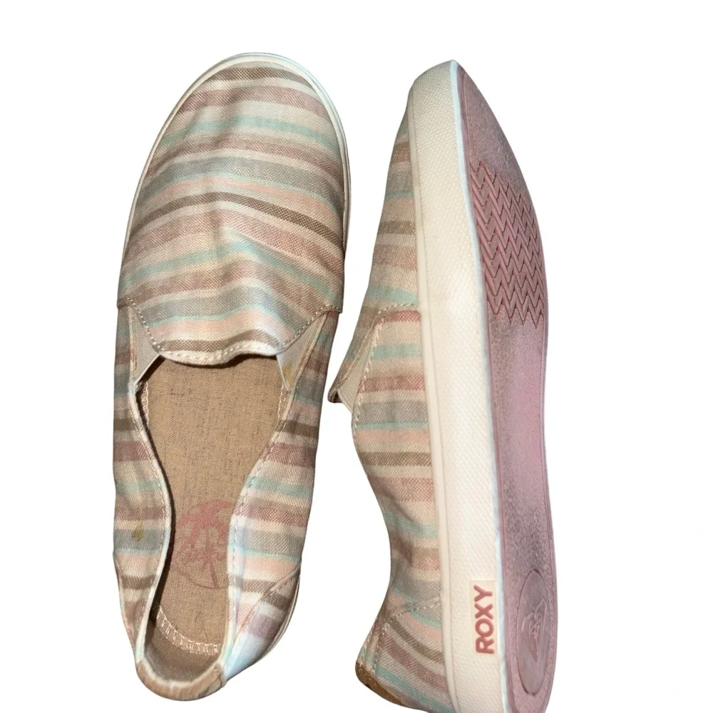 Roxy Rincon Striped Slip‎ On Casual Shoes Women's Size 7.5